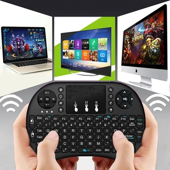 Backlit engleză rusă 2.4 G Mouse-ul de Aer de la Distanță Touchpad-ul pentru Android TV Box PC-ul I8 Mini Tastatura Wireless