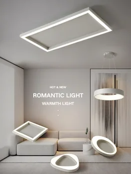 Moderne LED-uri Albe Lampa de Tavan Cu Control de la Distanță Pentru Dormitor Studiu Living Home Acoperiș Moda Minimalist Candelabru de Iluminat