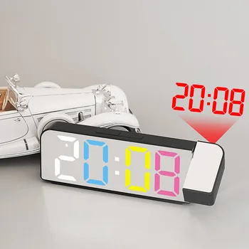 180° Rotație de Proiecție Digitală Ceas Deșteptător Memorie Power-off Ceas de Masa Data Temp Afișaj Electronic cu LED Ceas Decor Dormitor