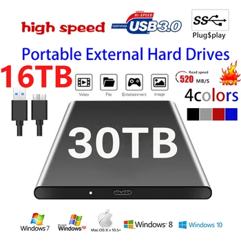 Portable 1TB Hard Disk Extern de Mare viteza SSD 500GB 2TB 4TB HD de Stocare în Masă USB 3.0 16TB Hard Discuri 8TB HD Extern pentru Laptop