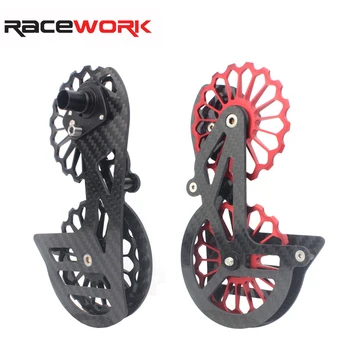 RACEWORK de Carbon Biciclete Spate Derailleur Ceramice Biciclete Rutier 17T Roata rolei de Ghidare Pentru Shimano R6800 R6700/R6870/R9000/R9070 Piese