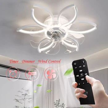 LED-uri moderne Ventilator de Tavan Lux Lumina de Control de la Distanță de Fier Acrilice Lămpi Pentru Dormitor, Living, Camere de Interior Decorative Corpuri de Luciu