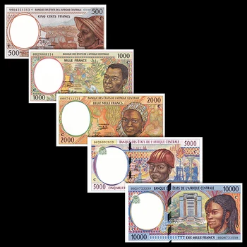 Originale 5 Buc Africa Centrală Bani de Hârtie de 500 de~10000 de Franci UNC Bancnote de Colecție Nu Moneda