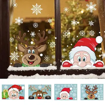 Crăciun Fereastra Decal Moș Crăciun Fulg De Nea Autocolante Iarna Decalcomanii De Perete Pentru Camere De Copii Anul Nou, Crăciun, Decoratiuni Ferestre