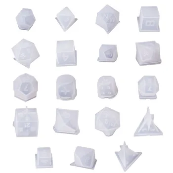 19 Forme de Zaruri Matrite de Silicon Rășină Epoxidică Forme Multi-dimensiunea Digitală Joc DIY Cristal Zaruri Instrumente ForDND Zaruri Face 1buc