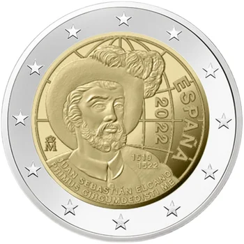 Spania 2022 El Cano Voiaj Globale 500-A Aniversare De 2 Euro Monedă Comemorativă Bimetal Unc 100% Original