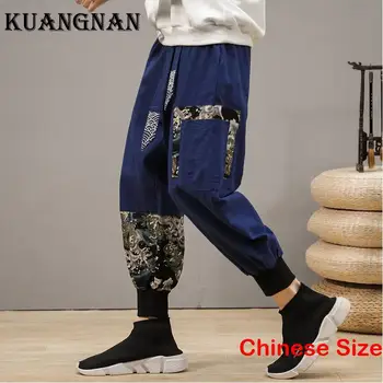KUANGNAN Lenjerie de pat din Bumbac coreean Streetwear Barbati Haine Purta la locul de Muncă Nou Pantaloni pentru Barbati Pantaloni Hip Hop Vânzare Japoneză 5XL 2023