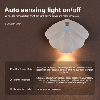Perete Senzor De Lumină Led-Uri Lampa De Trei Moduri De Culoare Reglabil Living Fundal Lampa Usb De Încărcare Nici O Gaură De Instalare