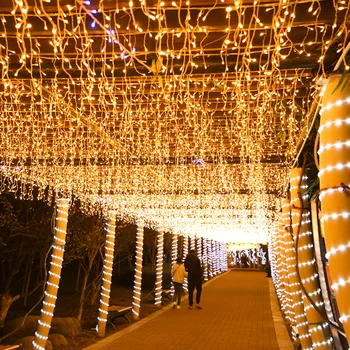220/110V Crăciun Ghirlanda LED-uri Cortina Sloi de gheață Șir de Lumini în aer liber, Grădină Strada Decorative Nunta Petrecere de Vacanță de Iluminat