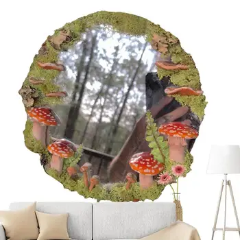 Ciuperci Oglindă Curte Oglindă Oglindă Rotundă Cu Mușchi Grădină Oglindă Pentru Dormitor În Aer Liber, Cameră De Zi, Curte Interioară