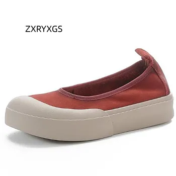 ZXRYXGS 2023 Bestseller New Toamna Premium 100% Piele naturala Pantofi cu Platformă plată Adidași Pantofi Loafer Femeie Crește Pantofi