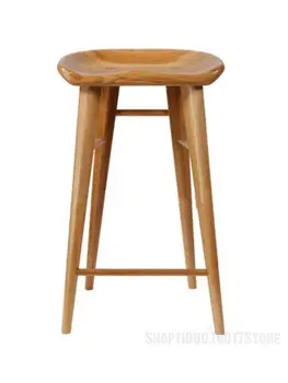 Bar din lemn masiv scaun scaun bar retro din lemn masiv, bar, scaun bar, scaun scaun înalt ceai lapte cafea, scaun înalt