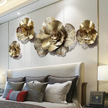 Nou Chinezesc de lux lumina de aur decor de perete flori creativ post dormitor modern, living pandantiv 3D home decor
