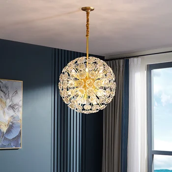 candelabru de epocă nordic led cristal plafon moderne lumini pandantiv carton lampa cușcă de fier sala de mese luciu suspensie
