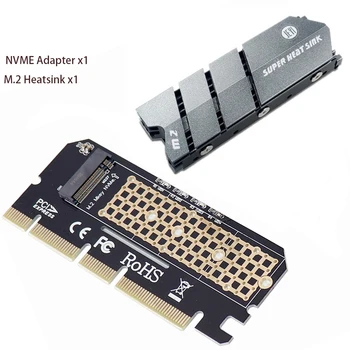 M. 2 NVME SSD PCIe 4.0 Adaptor Card 64Gbps M2-Cheie PCIe X4 Adaptor pentru Desktop PCI-E GEN4 Viteză maximă, cu Radiator de Aluminiu