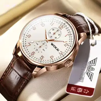 Sdotter WOKAI de înaltă calitate pentru bărbați agrement curea cuarț ceas Luminos rezistent la apa de afaceri impermeabil simplu ceas stil moda wa