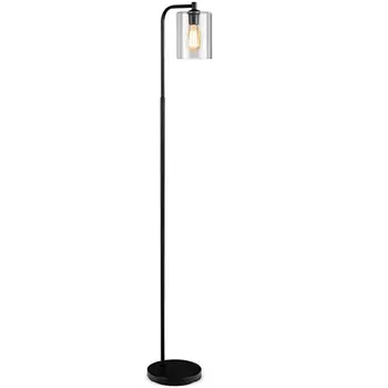 Industriale Lampa de Podea Interior Modern Stâlp Înalt Lampa pentru Birou w/ Umbra de Sticlă