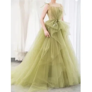 Elegant Verde Quinceanera Rochii De Moda Sexy Curele De Spaghete Tul Vestido De Debutantă Nou Simplu Rochie De Bal Personalizate