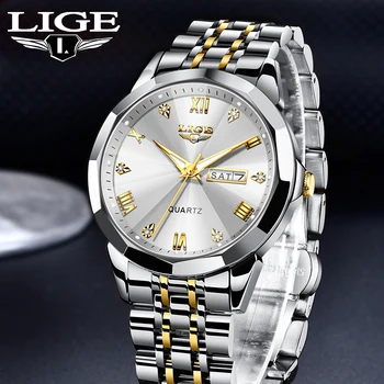 LIGE de Lux de Moda Cuarț Om Uit de Afaceri Impermeabil Data de Înaltă Calitate pentru Bărbați ceasuri de Mînă Luminos de Afișare Săptămână de sex Masculin Ceas Reloj