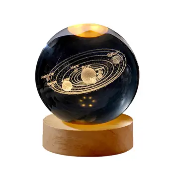3D Sculptate glob de Cristal Lampă de Masă Desktop Planeta Stralucitoare Galaxie de Iluminat Decorative USB Atmosfera Lampă Pentru copii Cadouri Speciale