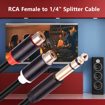 6,35 mm La RCA Audio Aux Jack Cablu Multi RCA Feminin La 1/4 Inch Cablu Difuzor de Inalta fidelitate a Sunetului de Studio / Live Performance
