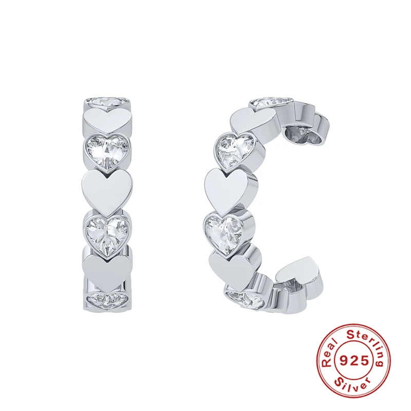 CANNER S925 Argint Moda Diamond Ureche Clip Cruce Pandantiv Cercei Cuff Pentru Femei Fete Petrecerea de Ziua Bine Jewl