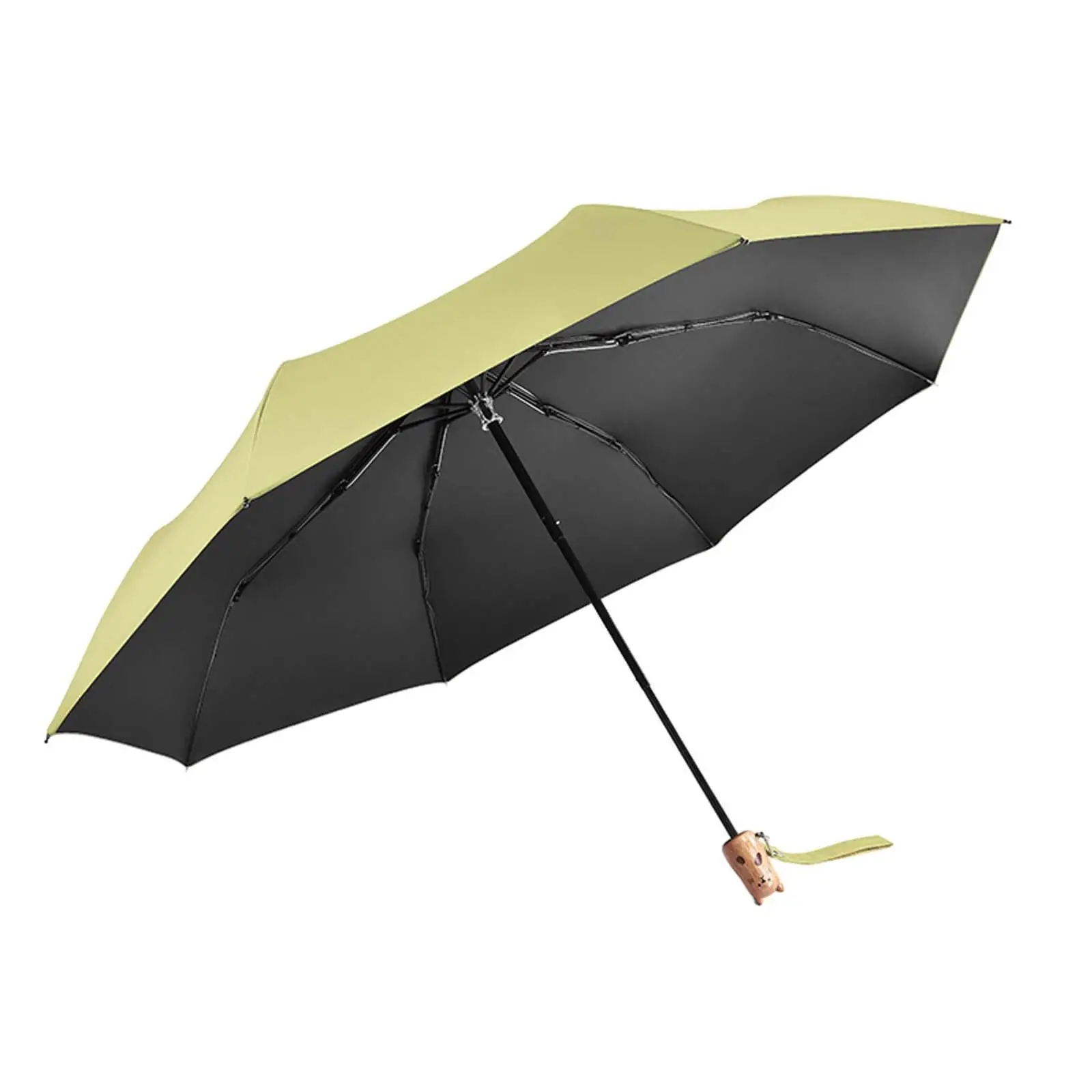 Călătorie Umbrelă de Ploaie Mari de Culoare Solidă Simplu Manual Compact Fata Cadou Umbrela Pliere Mâner de Lemn de Afaceri pentru Barbati Femei