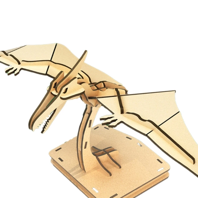 DIY Model de Jucarie 3D din Lemn, Puzzle, Puzzle-uri Dinozauri Pentru copii Diy Dinozaur de Asamblare
