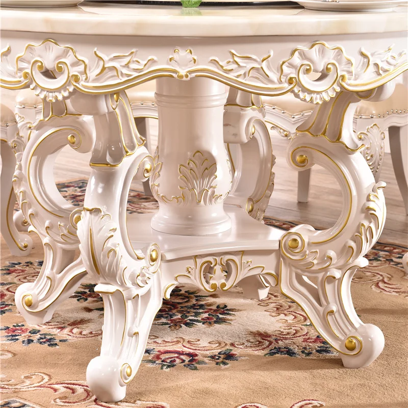 Europene marmură masă și scaun combinație rotunda din lemn masiv cu platan masa simpla franceză masă mică