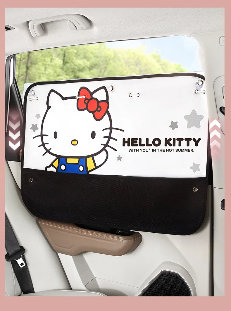 Hello Kittys Sanrio Auto Parasolar Kawaii Chestii Anime Drăguț Desen Animat De Protecție Solară Fereastră Perdea Montate Pe Vehicule Jucarii Si Cadouri Cadouri