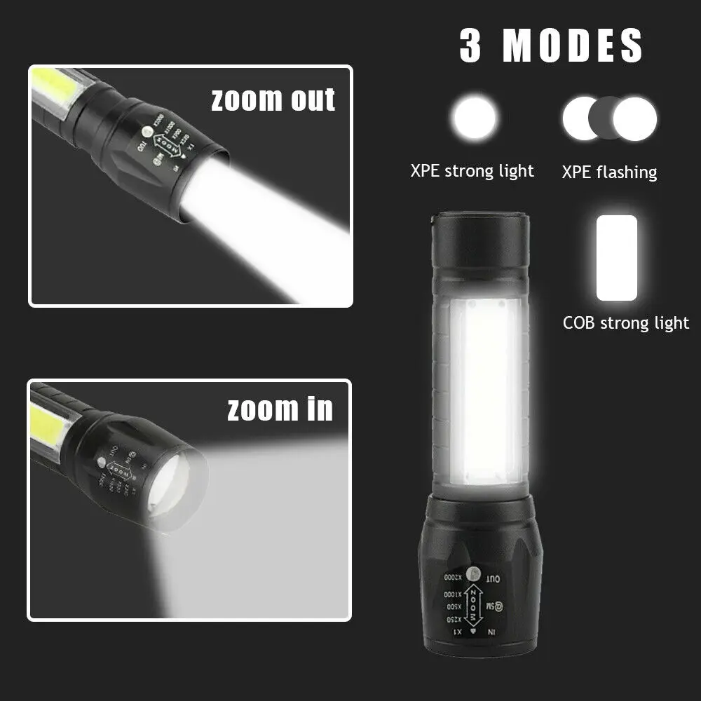 KEBINCPLED Mini Reîncărcabilă Lanterna LED-uri Folosesc XPE COB Lampă de Șirag de mărgele Dublă Sursă de Lumină Lanterna Camping Aventura de Pescuit