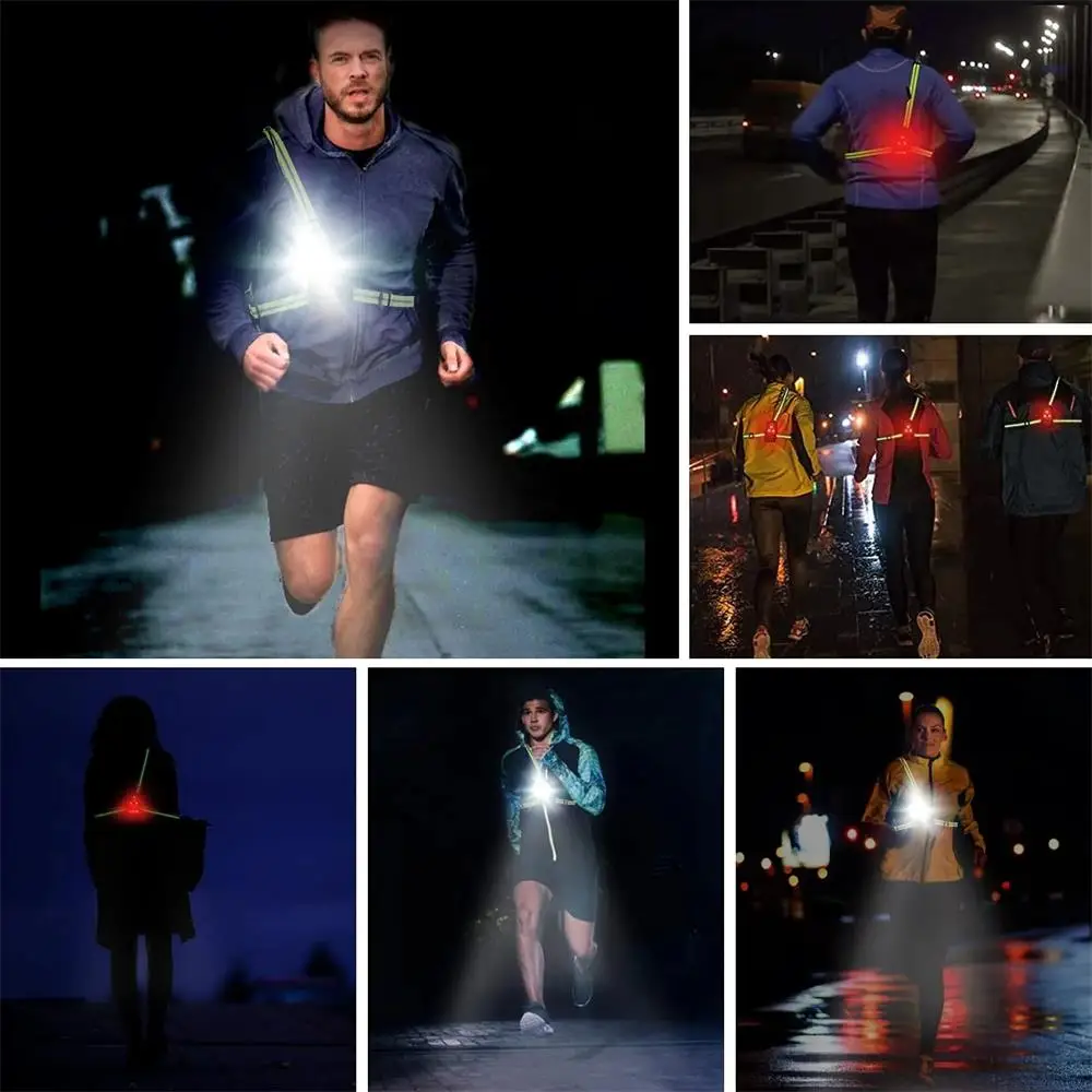 LED Noapte Lumină de Funcționare Avertizare de Siguranță Spate Lampa USB Reîncărcabilă Piept Flashight pentru Sport în aer liber, Ciclism, Jogging