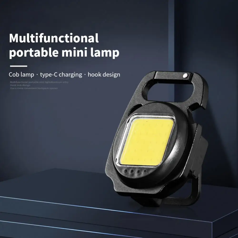Multifunctional Cheie Lanț Lampa Din Aliaj De Aluminiu Portabil Camping Lantern De Tip C, Încărcare De Întreținere De Automobile Magnetic Felinar