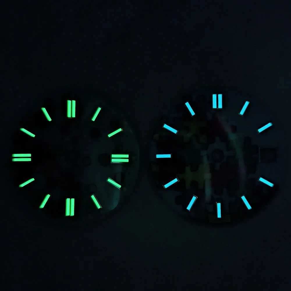 NH35 dial cadran de Ceas S cadran Albastru/verde Luminos dial Potrivit pentru NH35 NH36 mișcare accesorii ceas