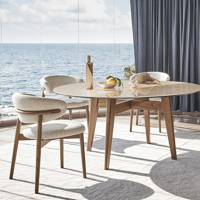 Nunta De Lemn, Scaune De Luat Masa În Aer Liber, Bucătărie Modernă Scaun Elegant Design Relaxa Nordic Sillones Individuale De Mobilier De Acasă
