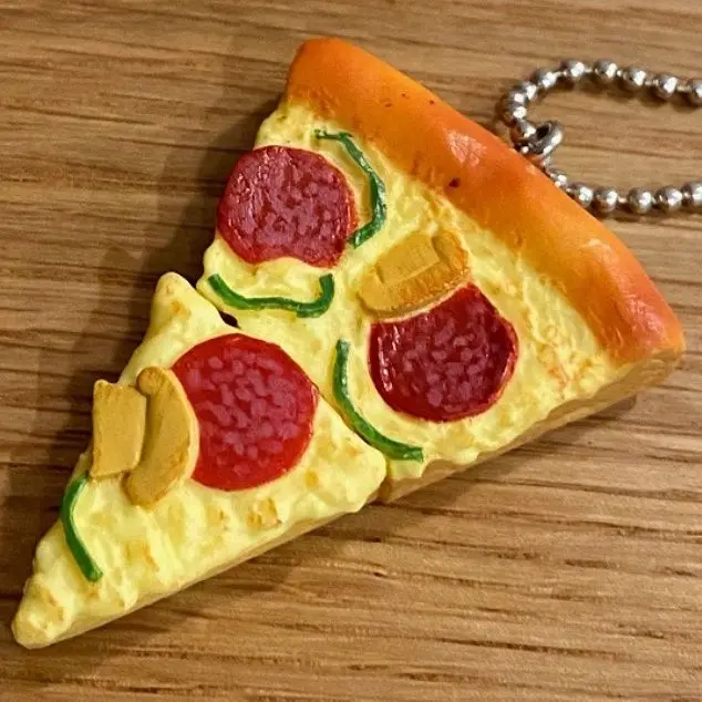 Periat Pizza Cheie Lanț Imitație Amuzant Jucărie Real Sac De Școală Pandantiv Cadou Breloc Jucărie