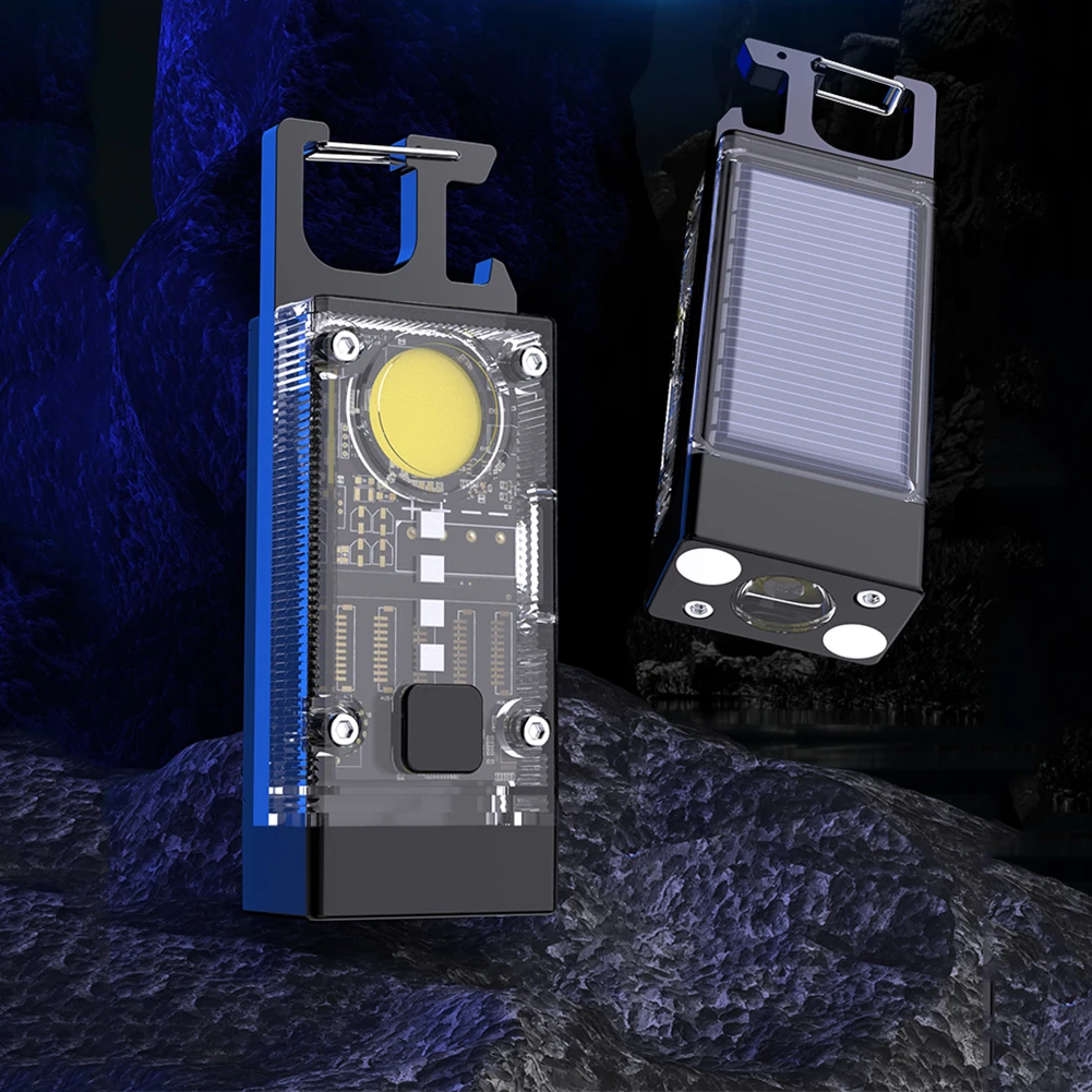 Transparent ȘTIULETE de LED Lanterna Breloc 500LM Solare de Tip C USB Reîncărcabilă lanterna Lanterna Impermeabil de Urgență Lampă de Lucru