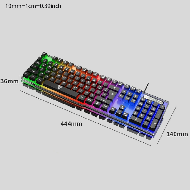 USB Tastatură Mecanică de Gaming Plutitoare în Formă de Tastă (104 Taste, Negru) N2UB
