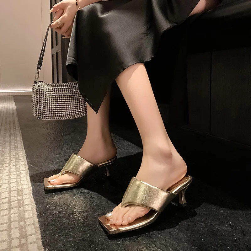 vara papuci pantofi femei din piele de lux în aer liber, plajă flip flops, sandale feminine tendința de brand design slide-uri pantofi lady black